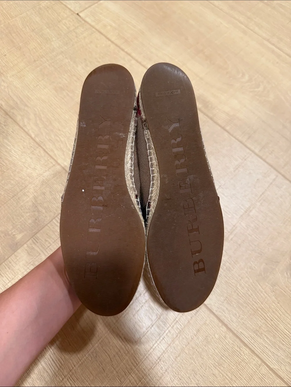 Burberry Hodgeson Check Espadrille Flats